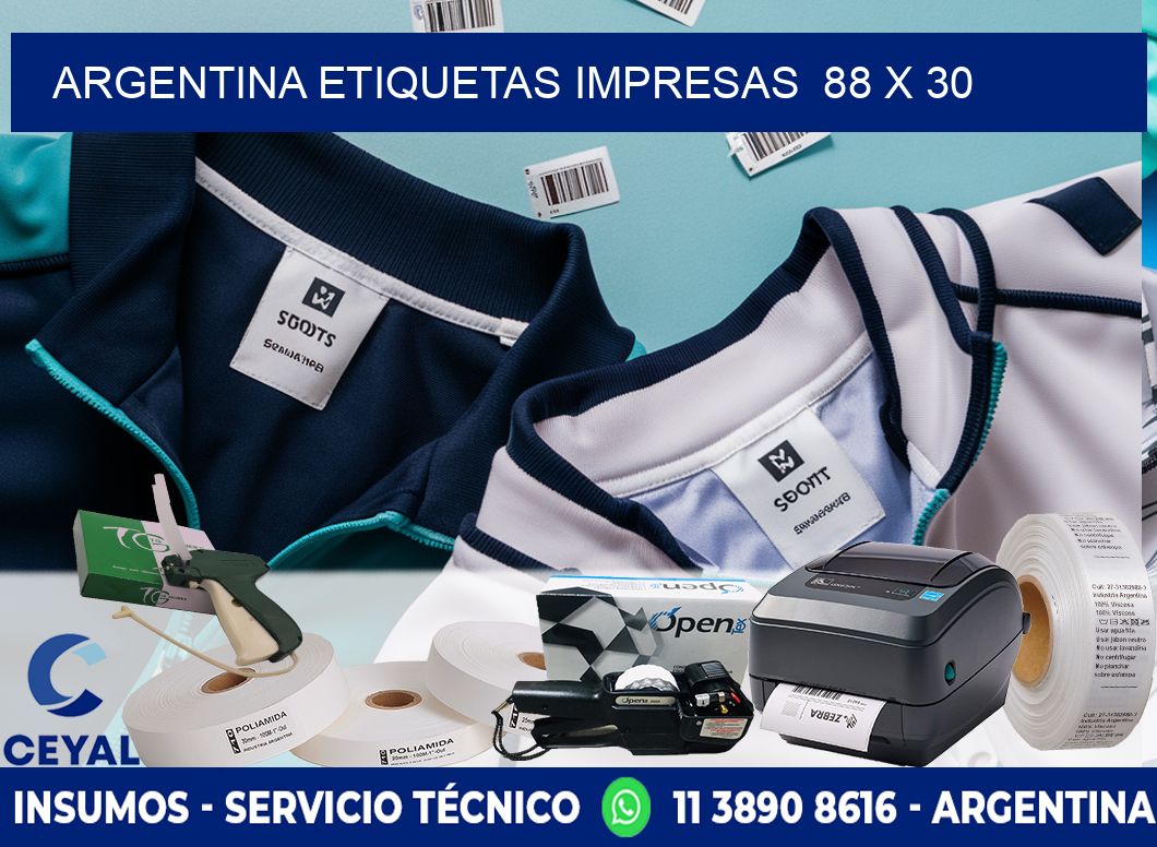 ARGENTINA ETIQUETAS IMPRESAS  88 x 30