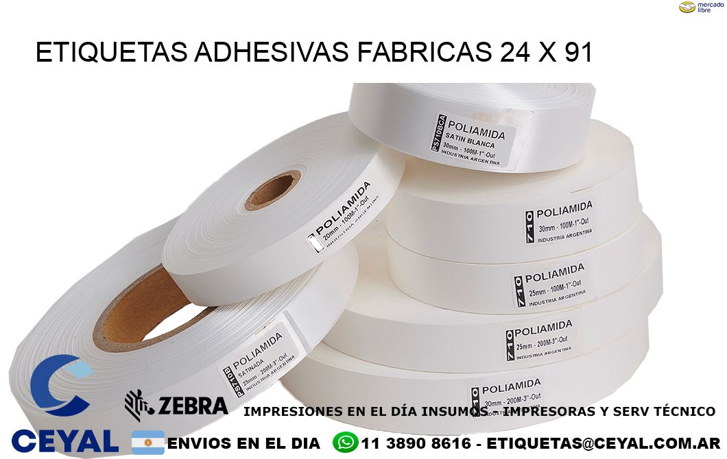 ETIQUETAS ADHESIVAS FABRICAS 24 x 91