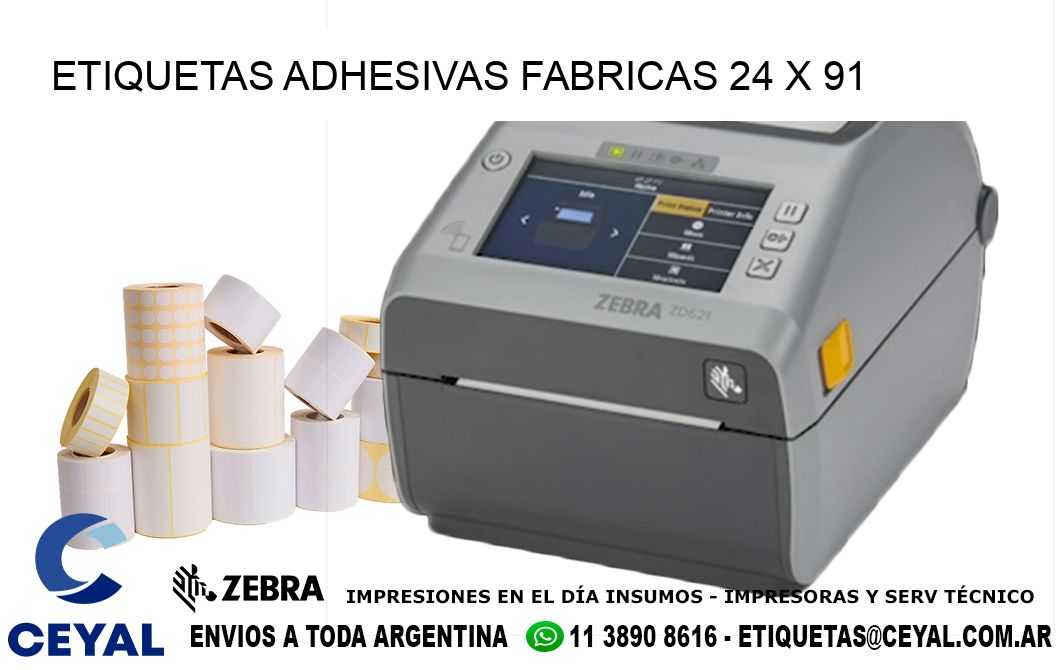 ETIQUETAS ADHESIVAS FABRICAS 24 x 91