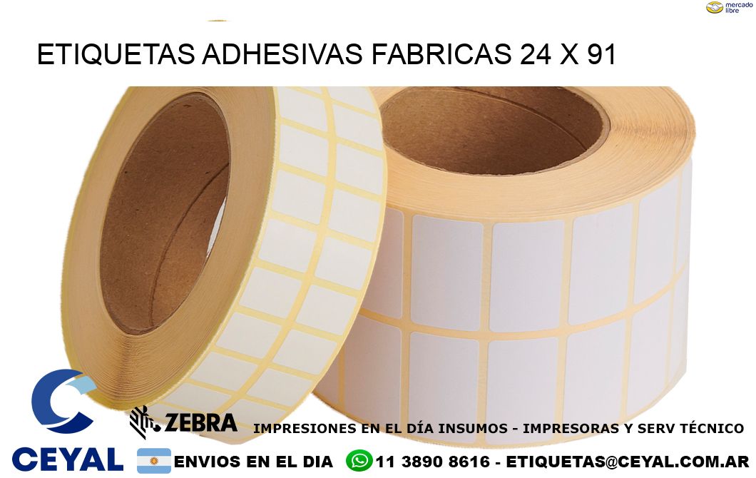 ETIQUETAS ADHESIVAS FABRICAS 24 x 91