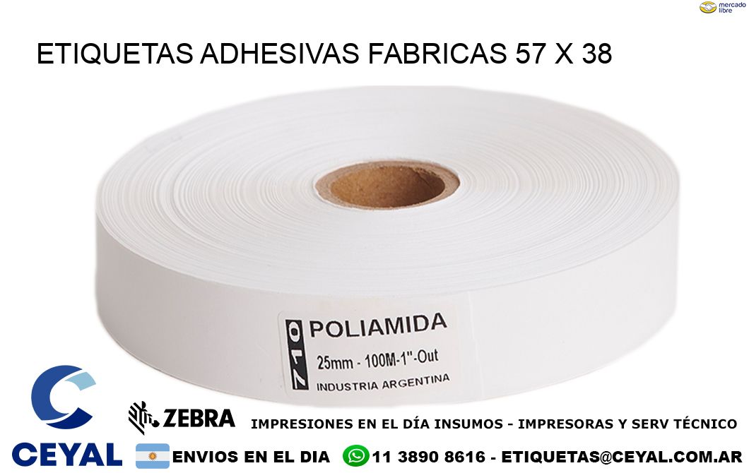 ETIQUETAS ADHESIVAS FABRICAS 57 x 38