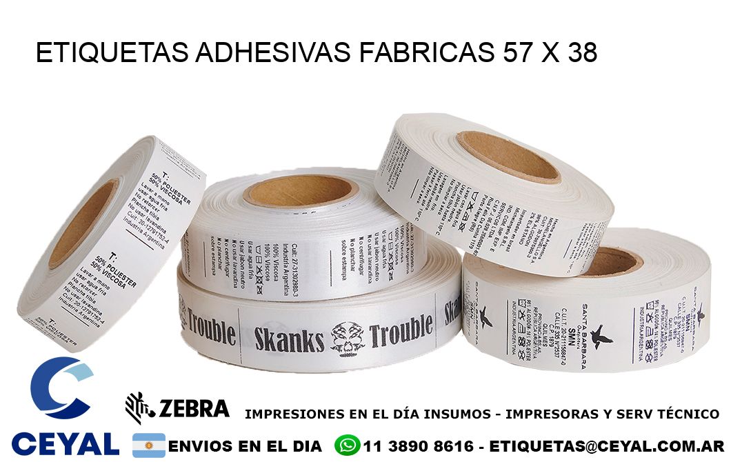 ETIQUETAS ADHESIVAS FABRICAS 57 x 38