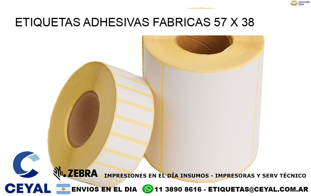 ETIQUETAS ADHESIVAS FABRICAS 57 x 38