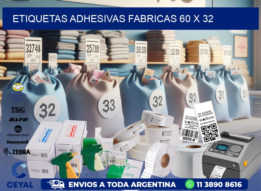 ETIQUETAS ADHESIVAS FABRICAS 60 x 32