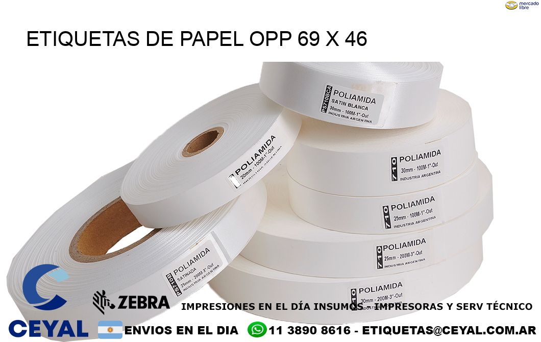 ETIQUETAS DE PAPEL OPP 69 x 46