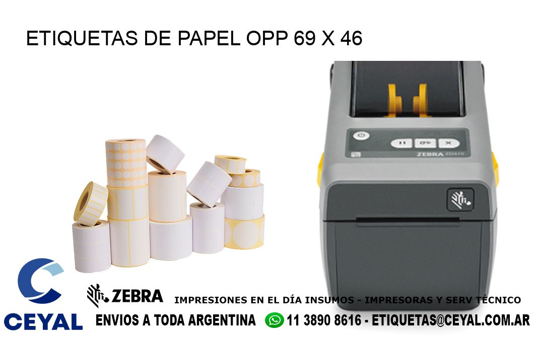 ETIQUETAS DE PAPEL OPP 69 x 46