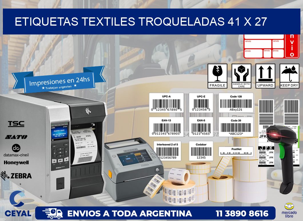 ETIQUETAS TEXTILES TROQUELADAS 41 x 27