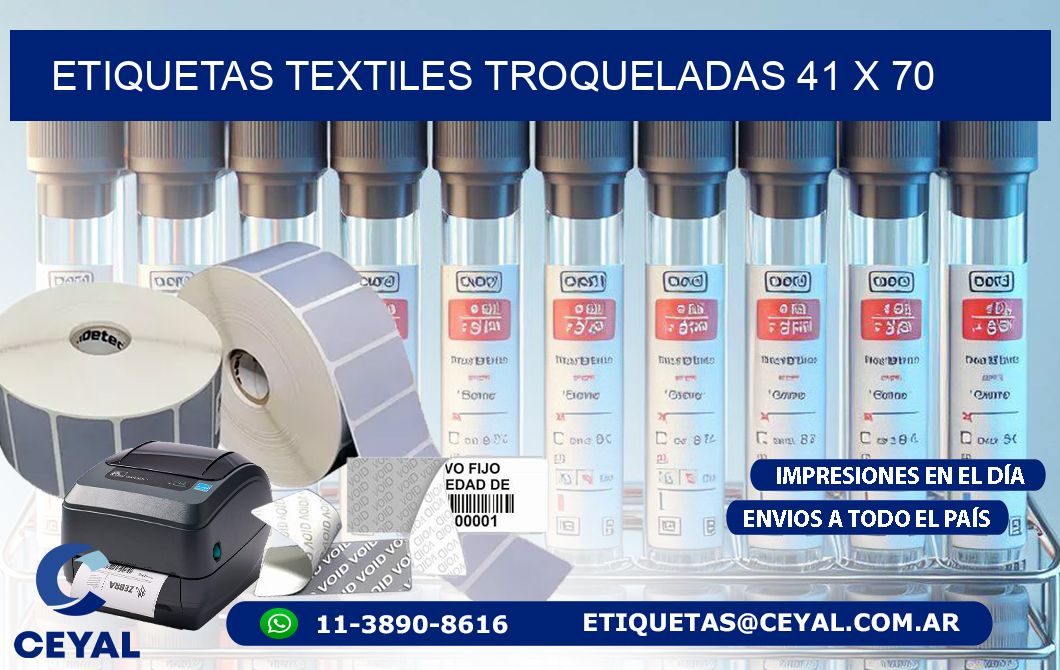 ETIQUETAS TEXTILES TROQUELADAS 41 x 70