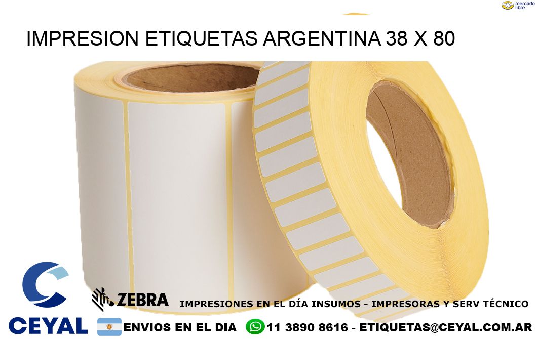 IMPRESION ETIQUETAS ARGENTINA 38 x 80