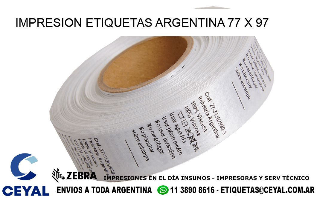 IMPRESION ETIQUETAS ARGENTINA 77 x 97