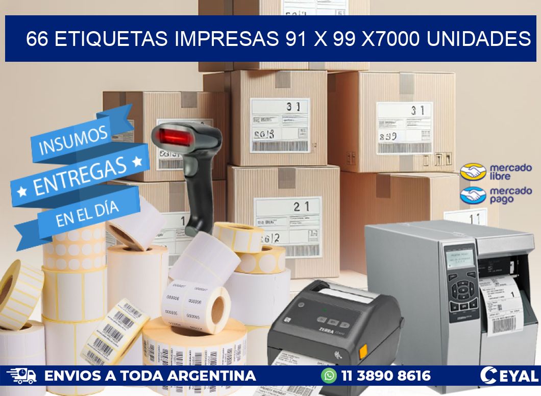 66 ETIQUETAS IMPRESAS 91 x 99 X7000 UNIDADES