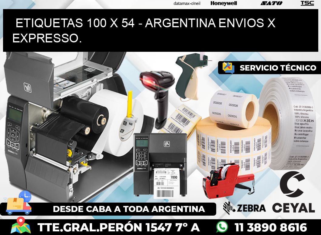 ETIQUETAS 100 x 54 - ARGENTINA ENVIOS X EXPRESSO.