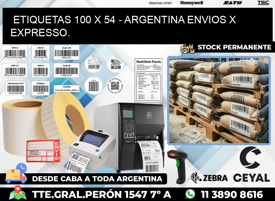 ETIQUETAS 100 x 54 – ARGENTINA ENVIOS X EXPRESSO.