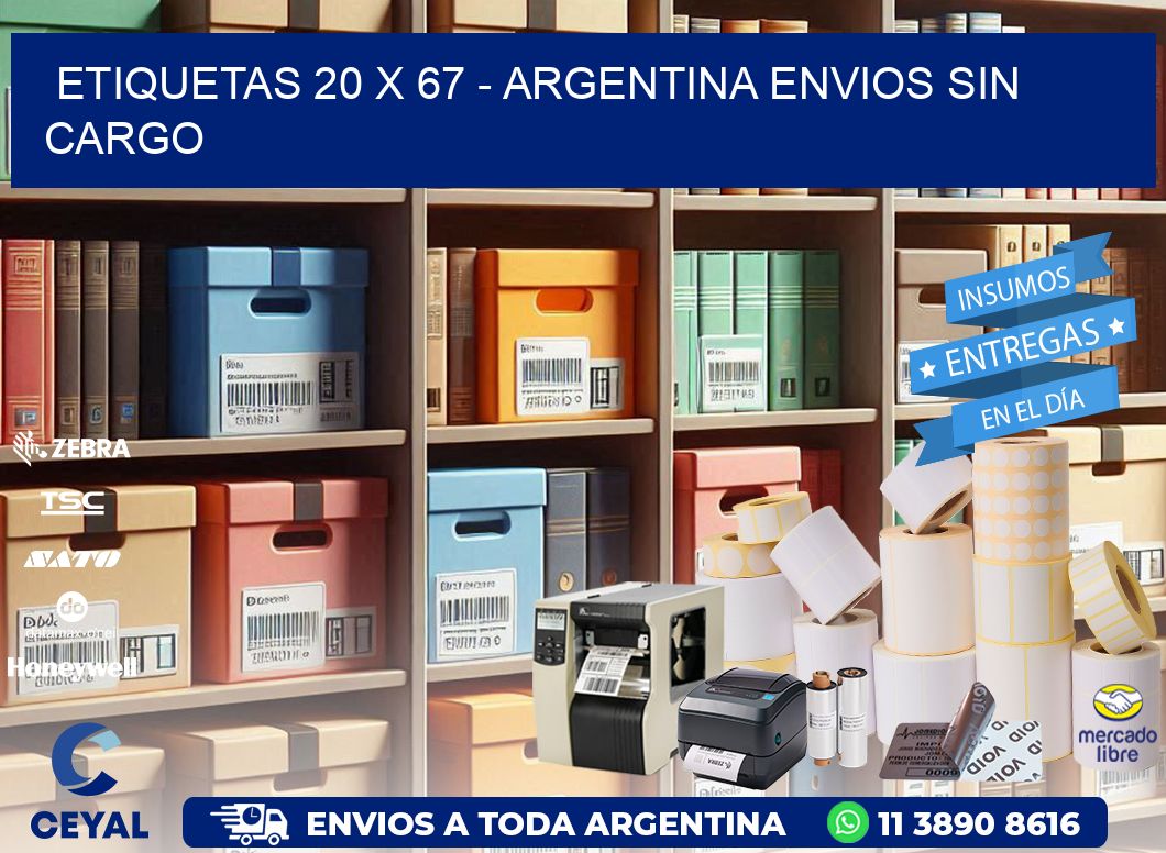 ETIQUETAS 20 x 67 - ARGENTINA ENVIOS SIN CARGO