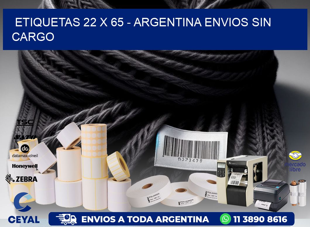 ETIQUETAS 22 x 65 - ARGENTINA ENVIOS SIN CARGO