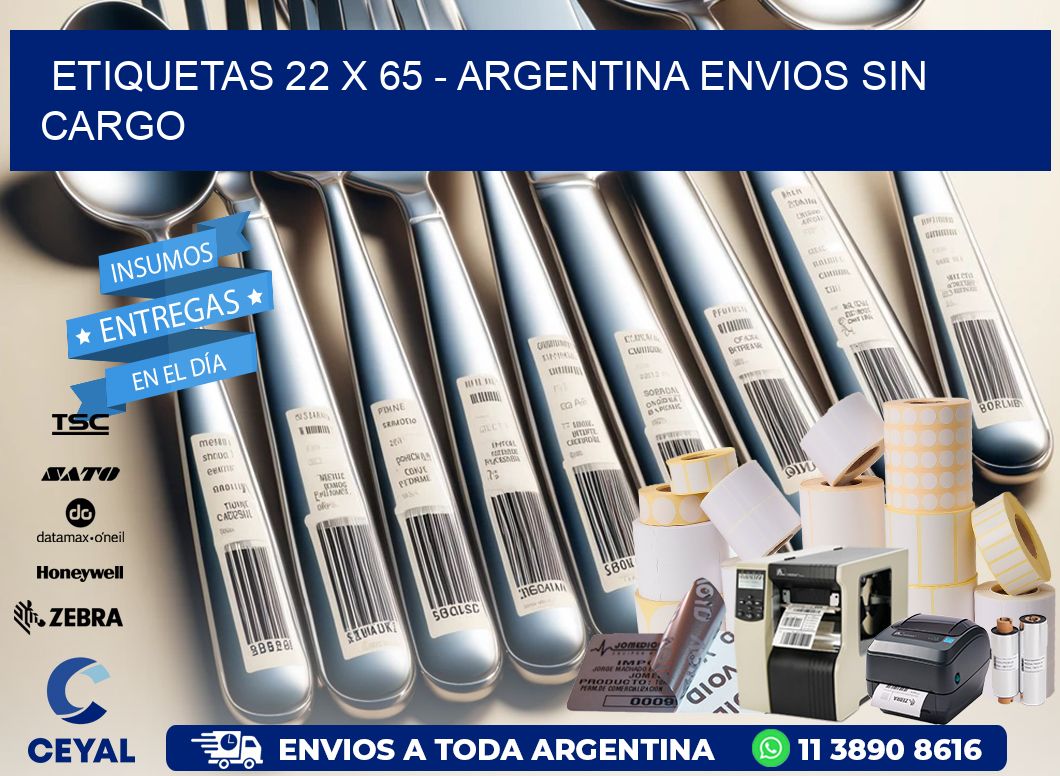 ETIQUETAS 22 x 65 - ARGENTINA ENVIOS SIN CARGO