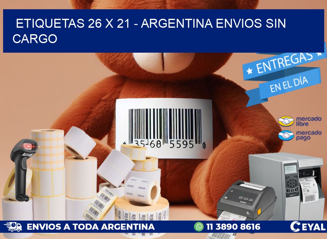 ETIQUETAS 26 x 21 - ARGENTINA ENVIOS SIN CARGO