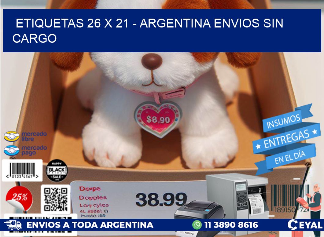 ETIQUETAS 26 x 21 – ARGENTINA ENVIOS SIN CARGO