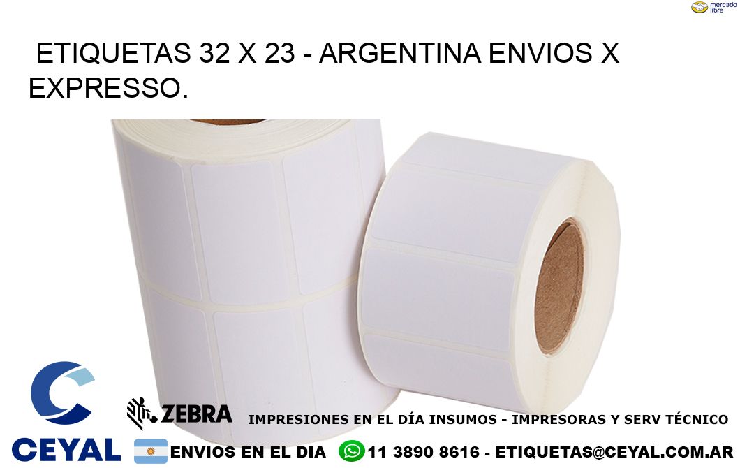 ETIQUETAS 32 x 23 - ARGENTINA ENVIOS X EXPRESSO.