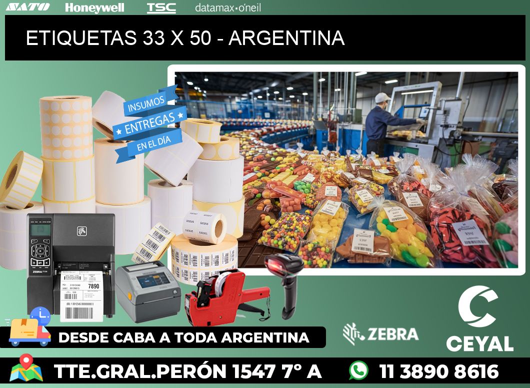 ETIQUETAS 33 x 50 - ARGENTINA