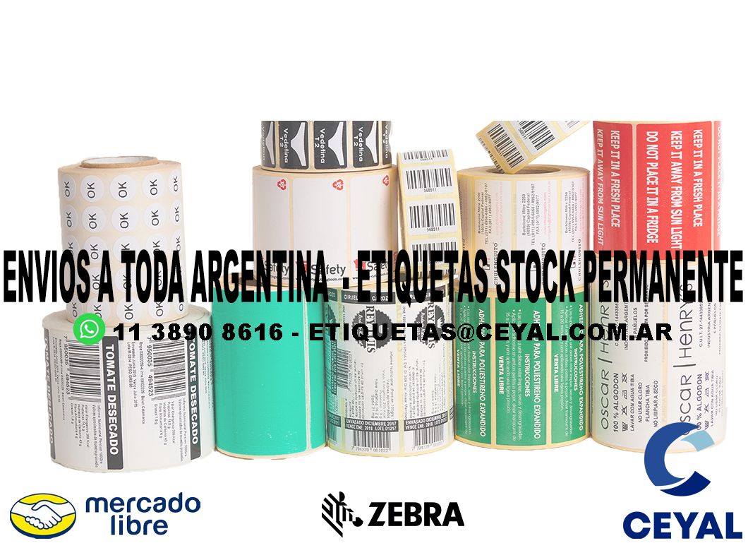 ETIQUETAS 34 x 95 - ARGENTINA ENVIOS SIN CARGO