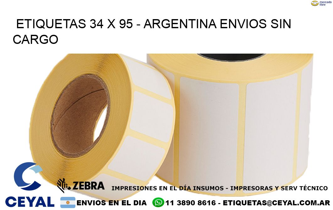 ETIQUETAS 34 x 95 – ARGENTINA ENVIOS SIN CARGO