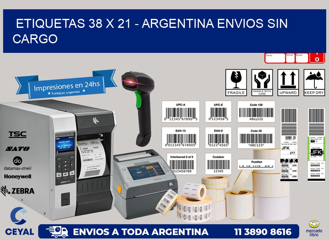 ETIQUETAS 38 x 21 – ARGENTINA ENVIOS SIN CARGO