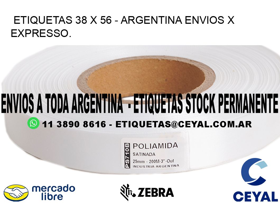 ETIQUETAS 38 x 56 - ARGENTINA ENVIOS X EXPRESSO.