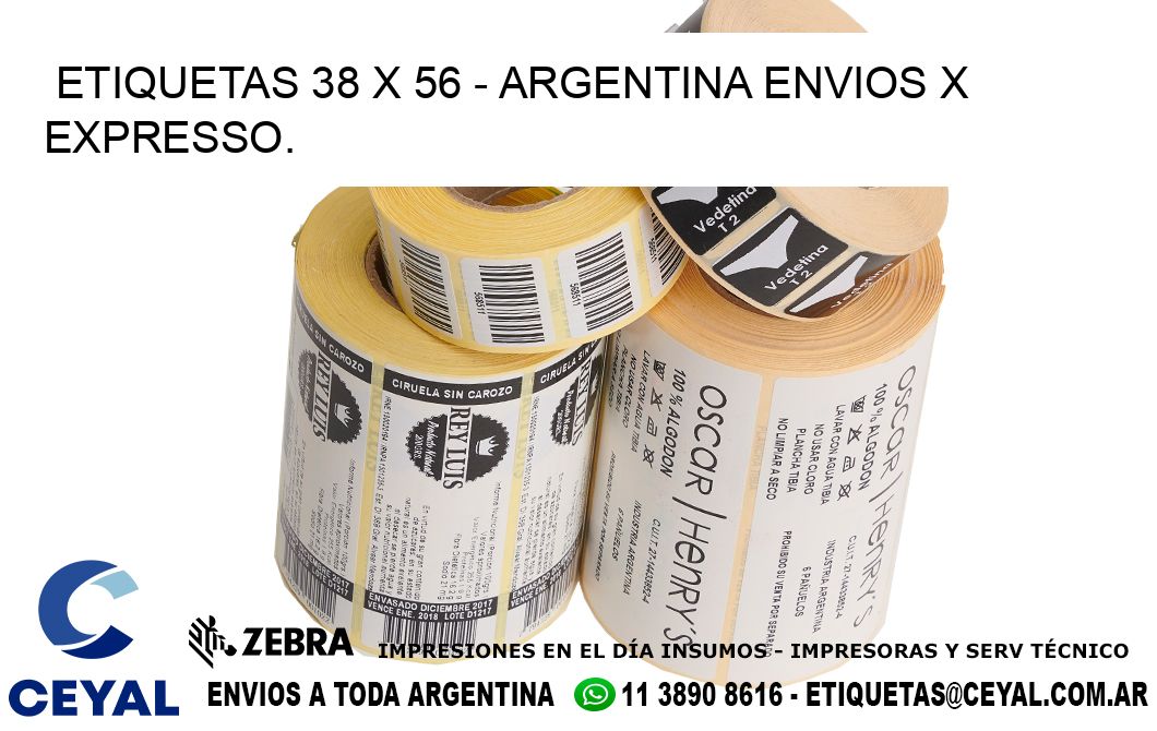 ETIQUETAS 38 x 56 - ARGENTINA ENVIOS X EXPRESSO.