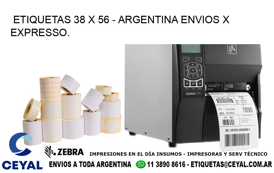 ETIQUETAS 38 x 56 - ARGENTINA ENVIOS X EXPRESSO.