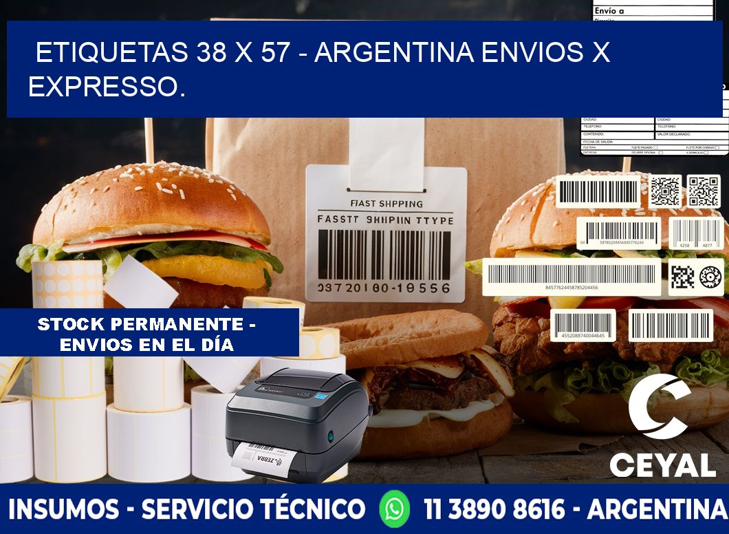 ETIQUETAS 38 x 57 - ARGENTINA ENVIOS X EXPRESSO.