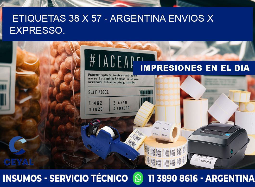 ETIQUETAS 38 x 57 - ARGENTINA ENVIOS X EXPRESSO.