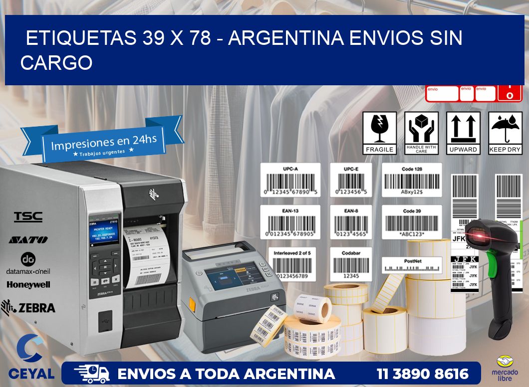 ETIQUETAS 39 x 78 - ARGENTINA ENVIOS SIN CARGO