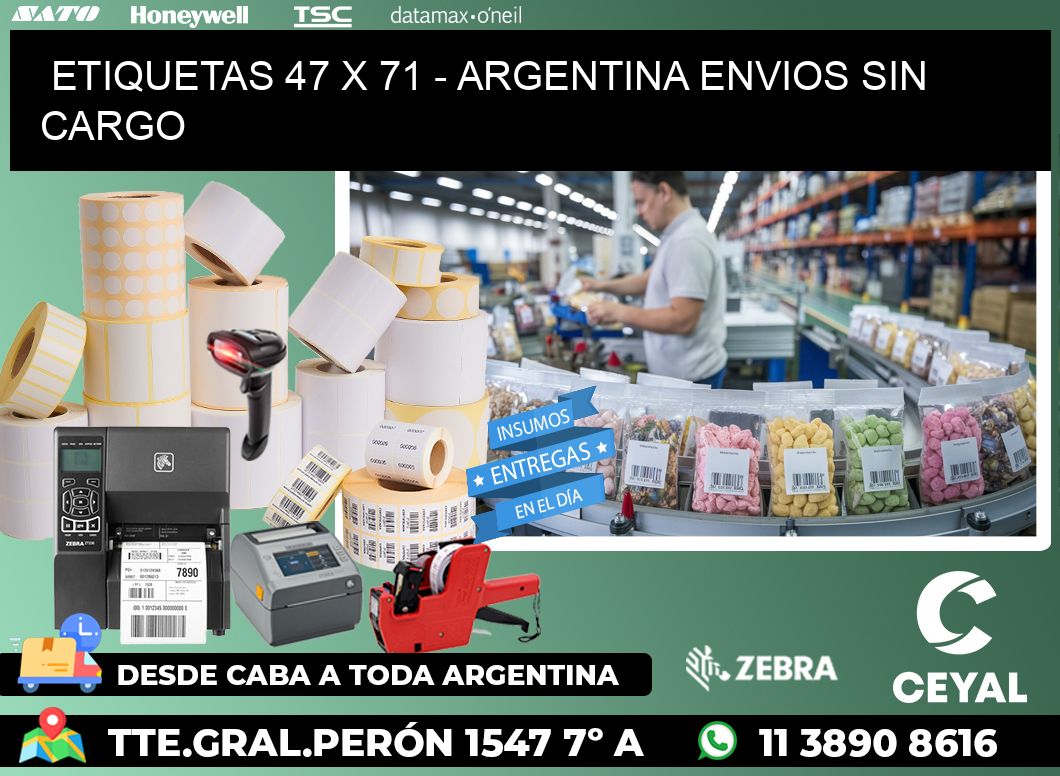 ETIQUETAS 47 x 71 - ARGENTINA ENVIOS SIN CARGO