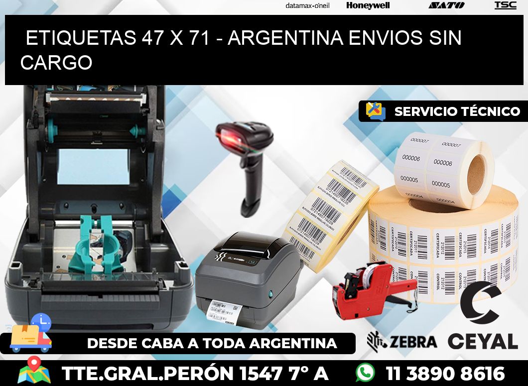 ETIQUETAS 47 x 71 - ARGENTINA ENVIOS SIN CARGO