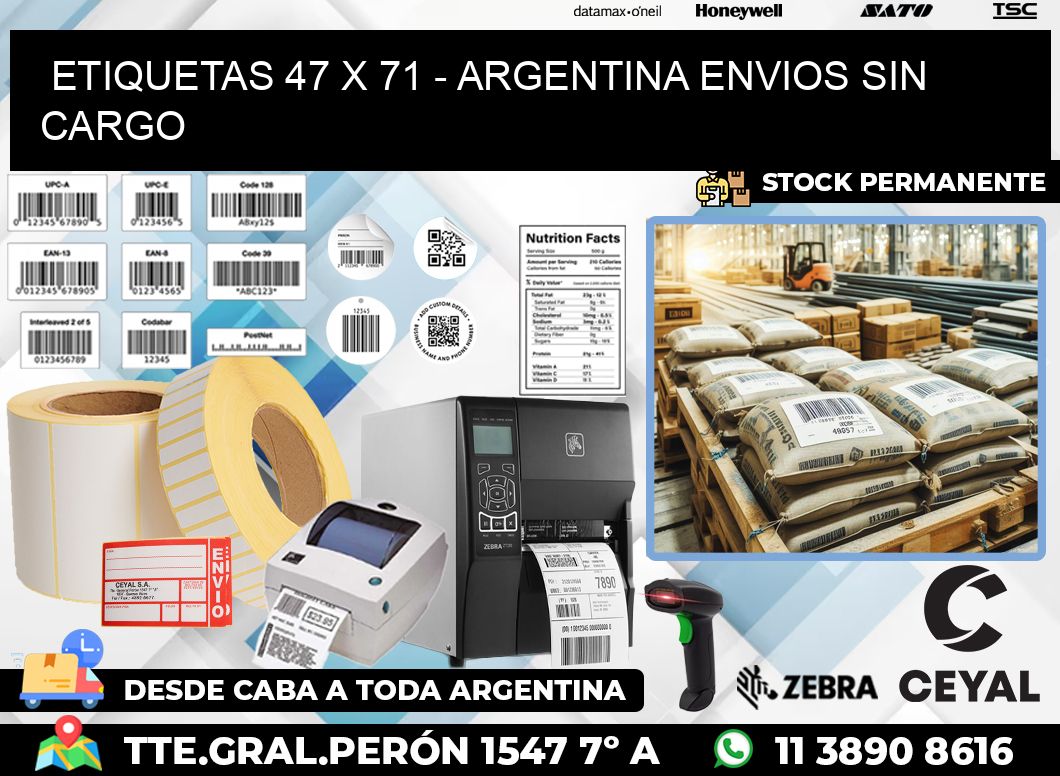 ETIQUETAS 47 x 71 – ARGENTINA ENVIOS SIN CARGO