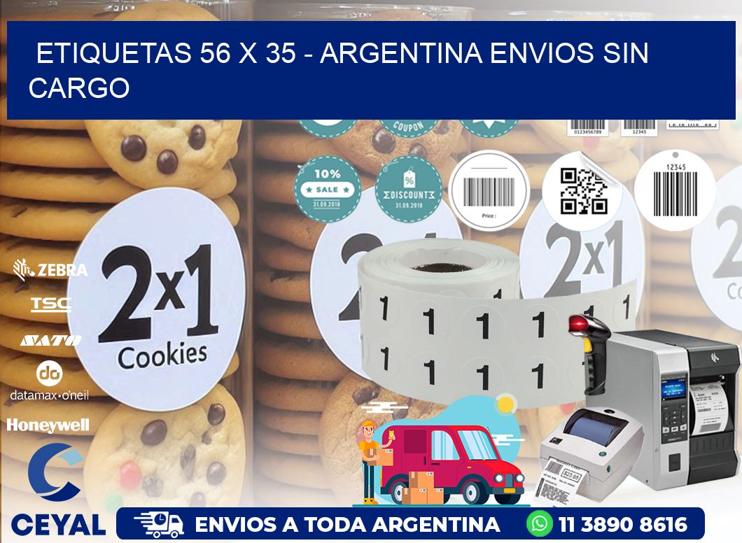 ETIQUETAS 56 x 35 - ARGENTINA ENVIOS SIN CARGO