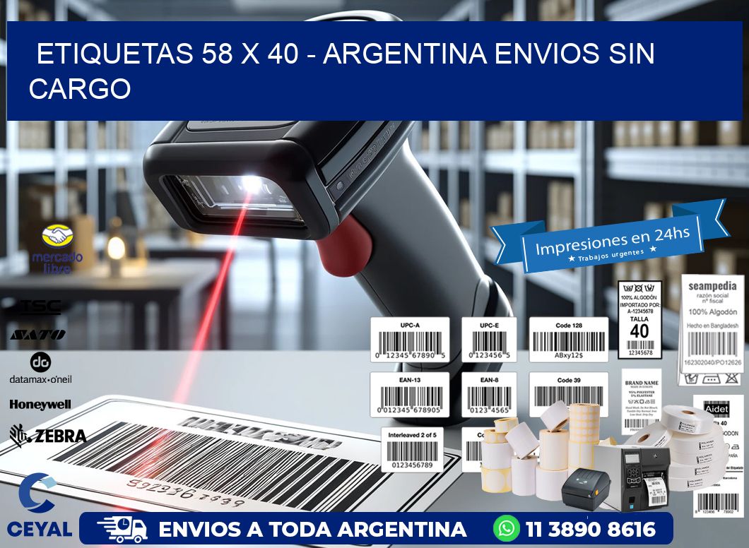 ETIQUETAS 58 x 40 – ARGENTINA ENVIOS SIN CARGO