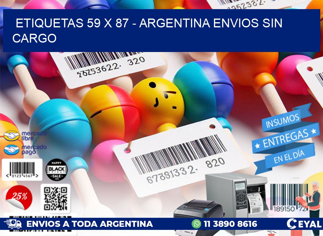 ETIQUETAS 59 x 87 - ARGENTINA ENVIOS SIN CARGO