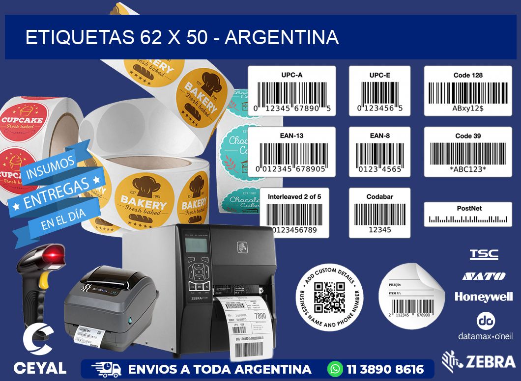 ETIQUETAS 62 x 50 - ARGENTINA