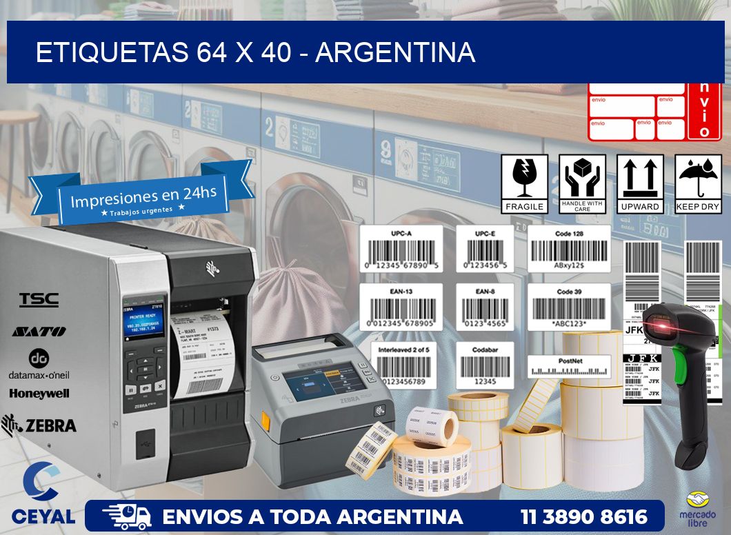 ETIQUETAS 64 x 40 - ARGENTINA