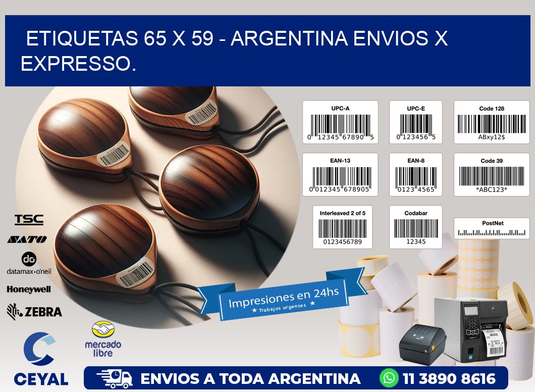 ETIQUETAS 65 x 59 - ARGENTINA ENVIOS X EXPRESSO.