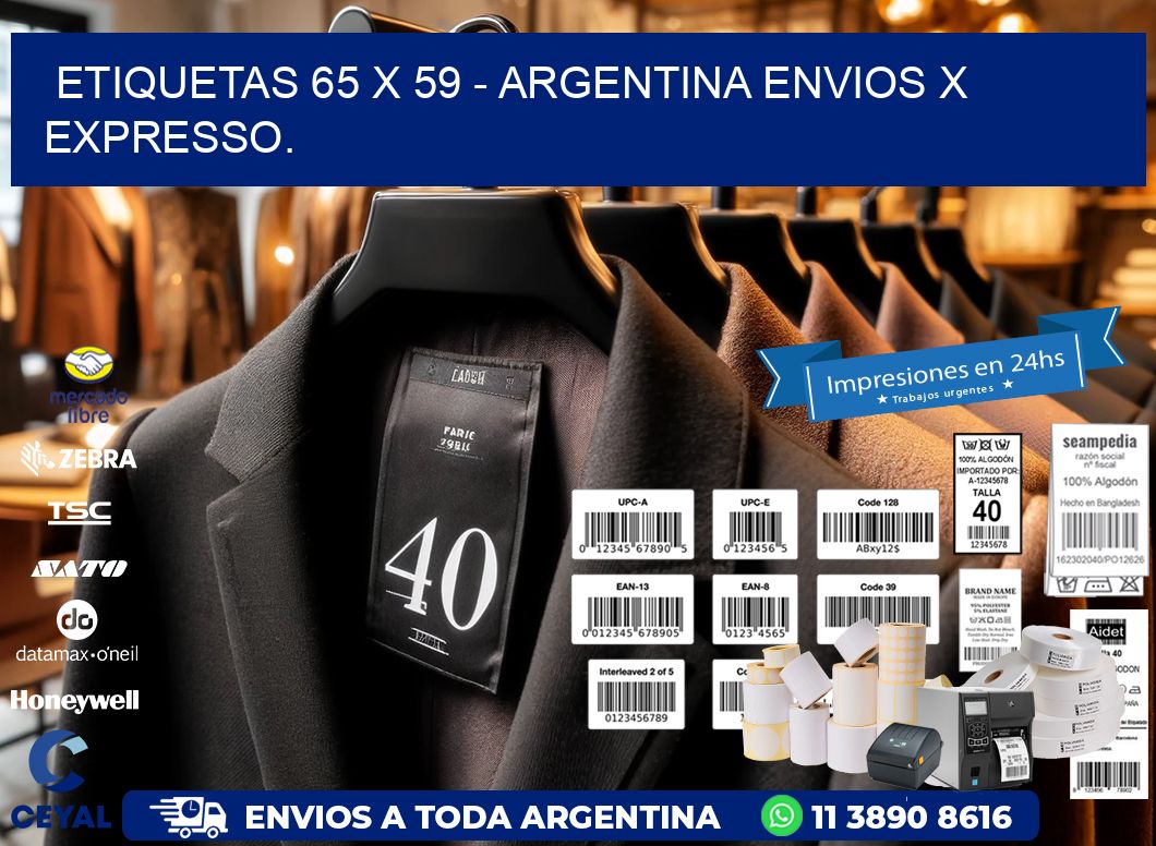 ETIQUETAS 65 x 59 - ARGENTINA ENVIOS X EXPRESSO.