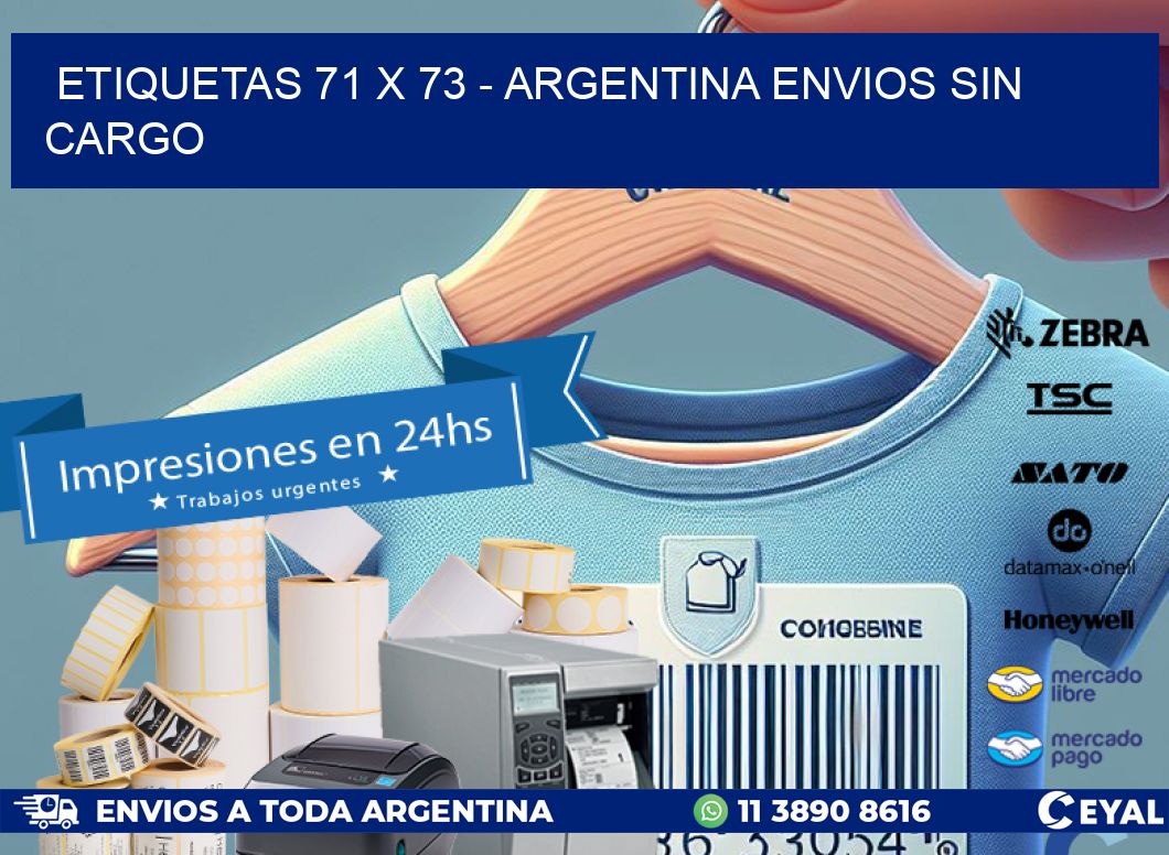 ETIQUETAS 71 x 73 - ARGENTINA ENVIOS SIN CARGO