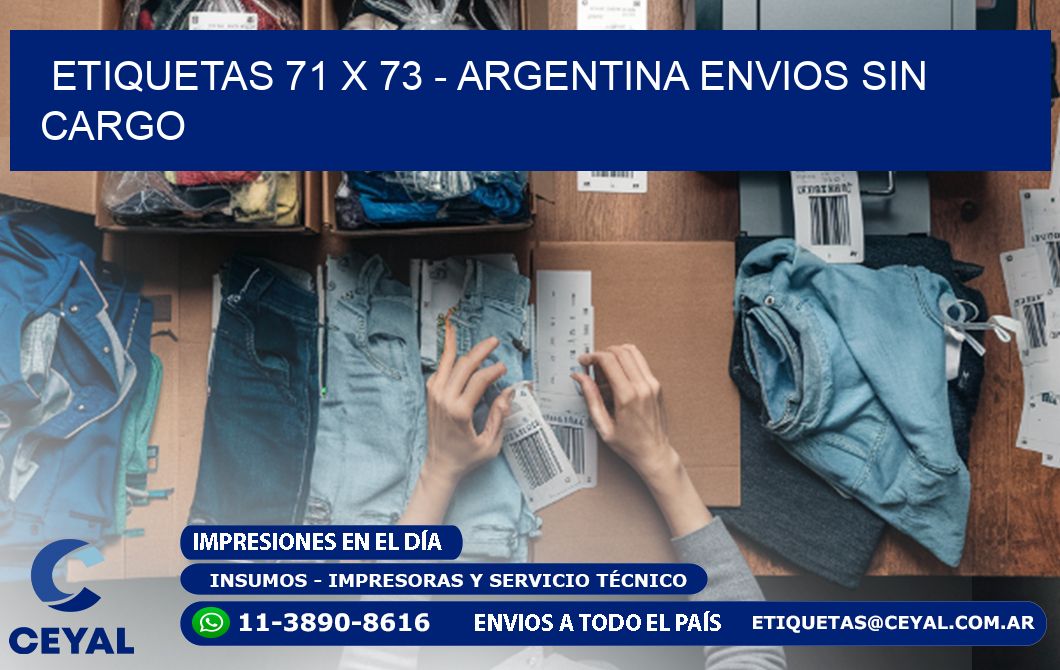 ETIQUETAS 71 x 73 - ARGENTINA ENVIOS SIN CARGO