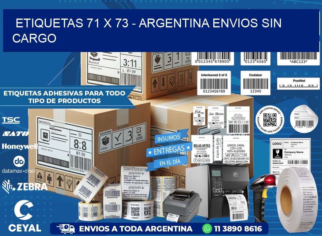 ETIQUETAS 71 x 73 - ARGENTINA ENVIOS SIN CARGO