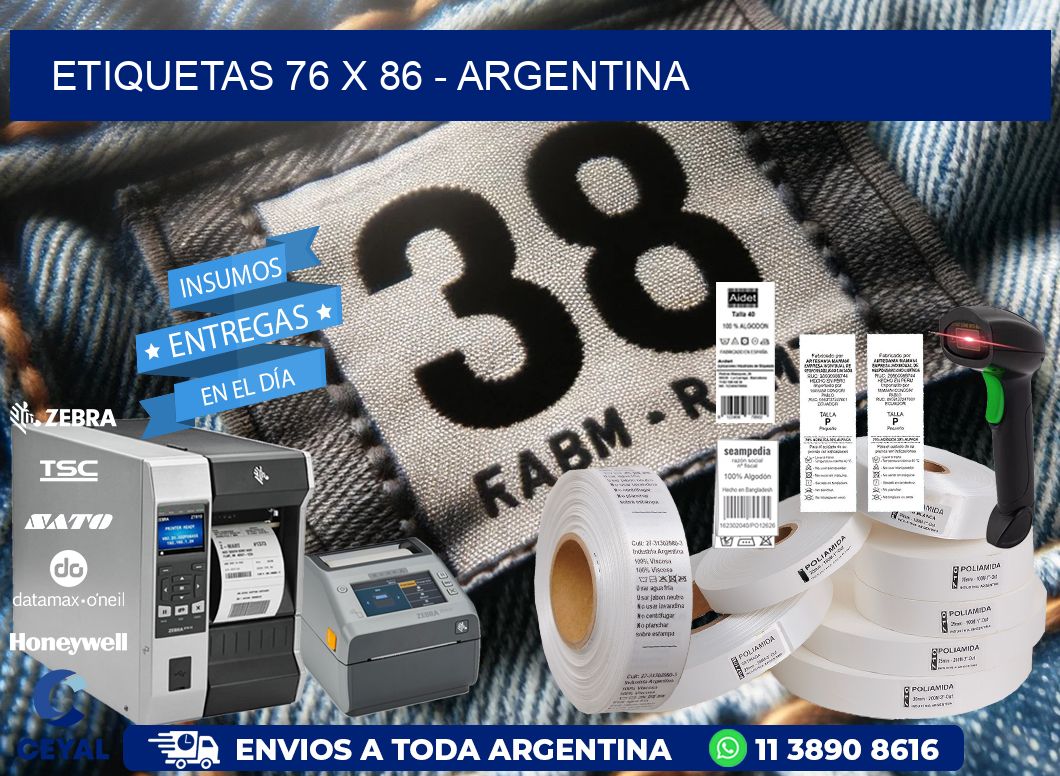 ETIQUETAS 76 x 86 - ARGENTINA