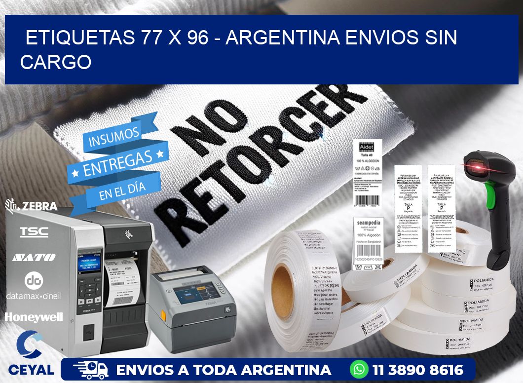 ETIQUETAS 77 x 96 - ARGENTINA ENVIOS SIN CARGO