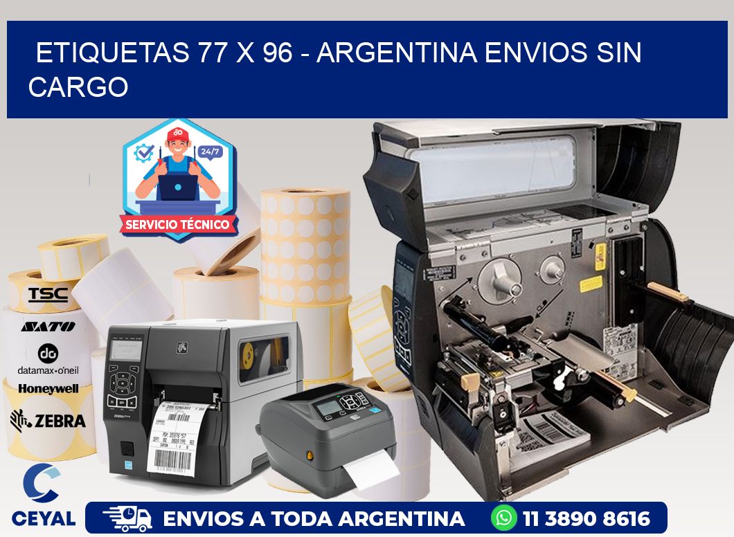 ETIQUETAS 77 x 96 - ARGENTINA ENVIOS SIN CARGO