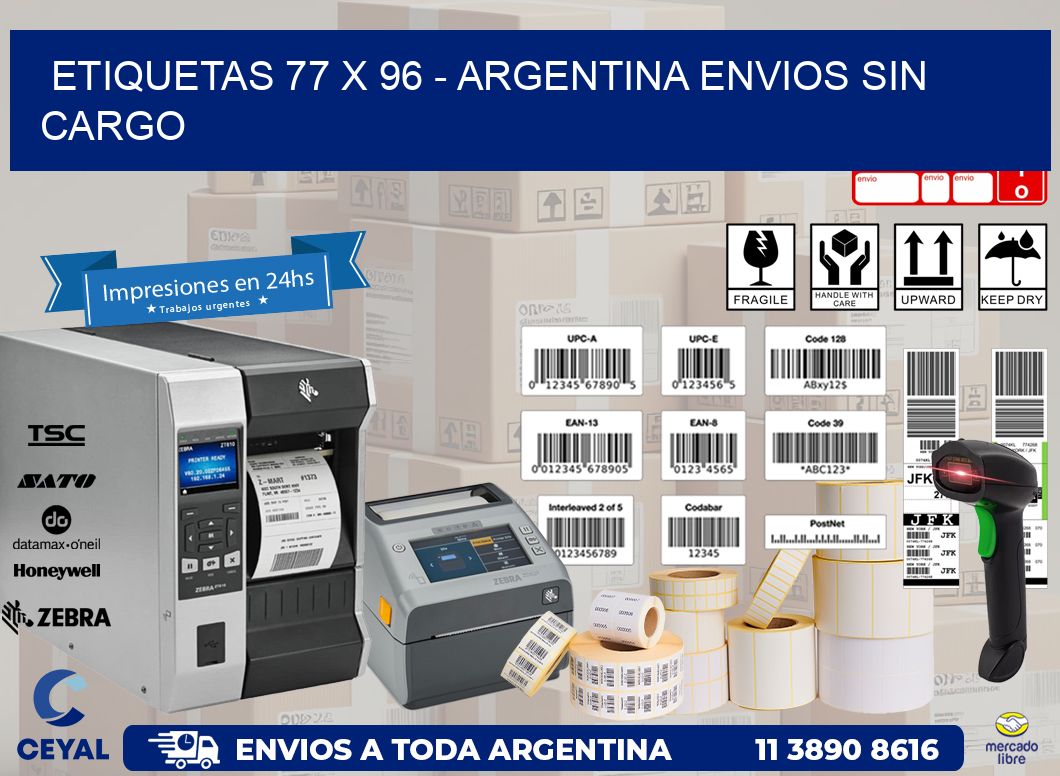 ETIQUETAS 77 x 96 – ARGENTINA ENVIOS SIN CARGO